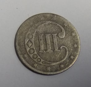 1851 silver Three Cent coin