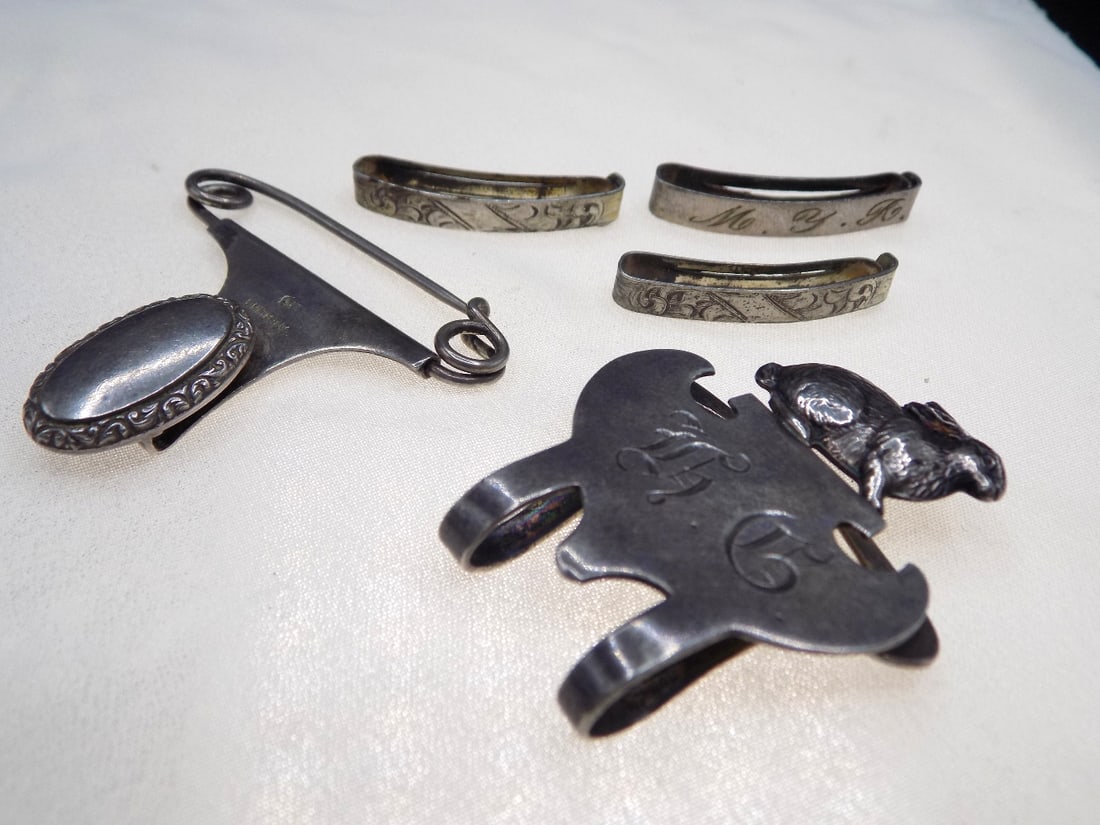 Vintage sterling silver rabbit money clip and other sterling items (1 of 9)