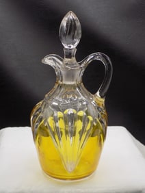Vintage Millard sahara yellow art glass cruet