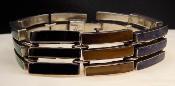 Great semiprecious stone sterling silver bracelet