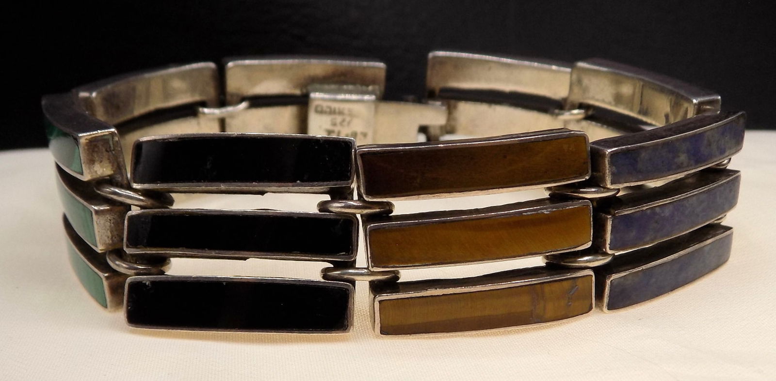 Great semiprecious stone sterling silver bracelet (1 of 6)