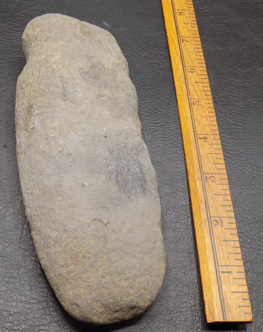 Native American Stone Full Groove Axe Head: Native American Stone Full Groove Axe Head. In very good original as found condition with minor wear normal from age and use as shown in photos. . Great quality and detail. Total length 6 7/8 inches x