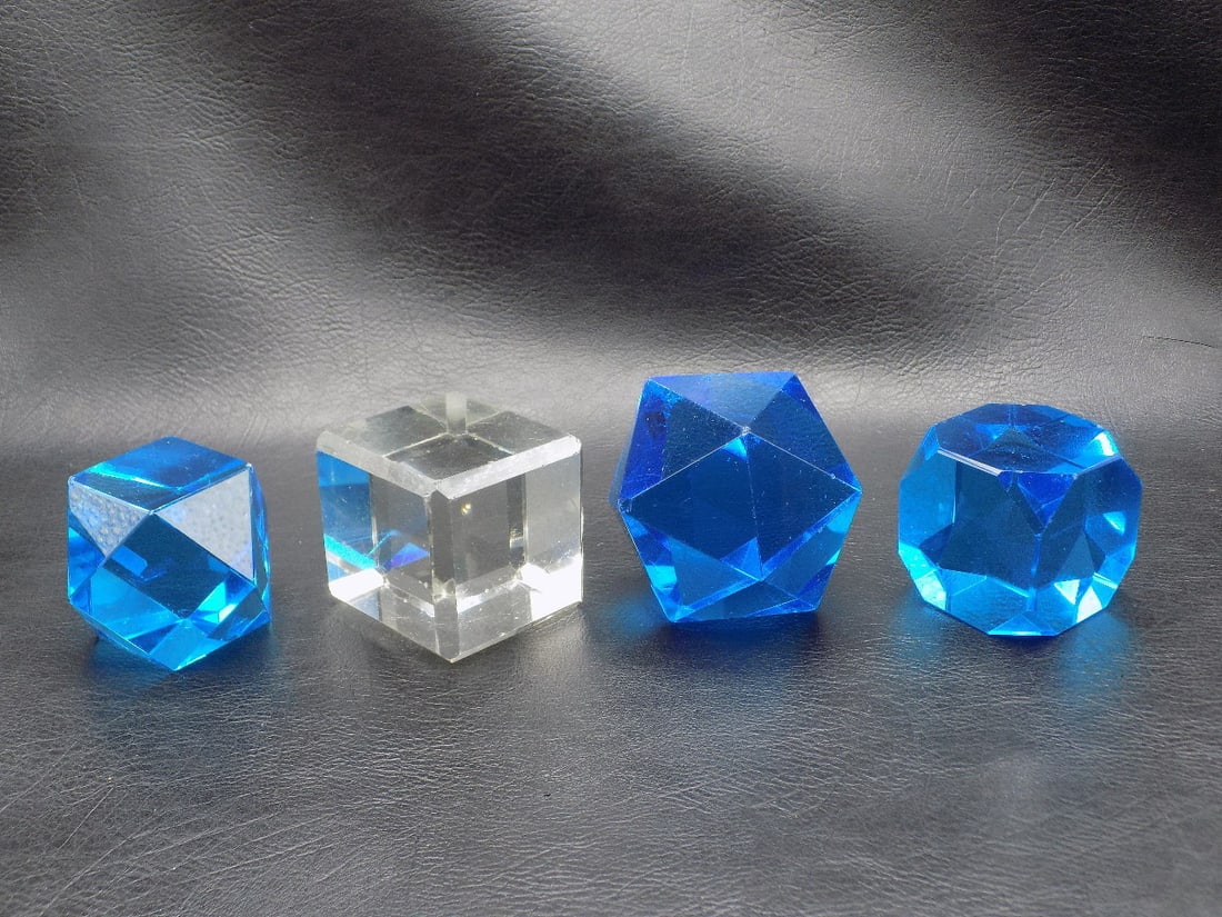 Four vintage cut glass paperweights (1 of 4)