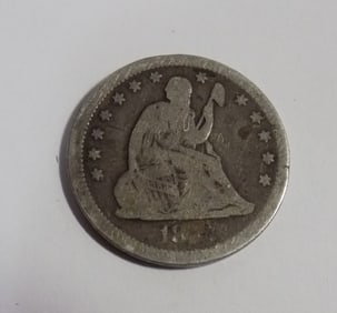 1857 Liberty seated silver quarter