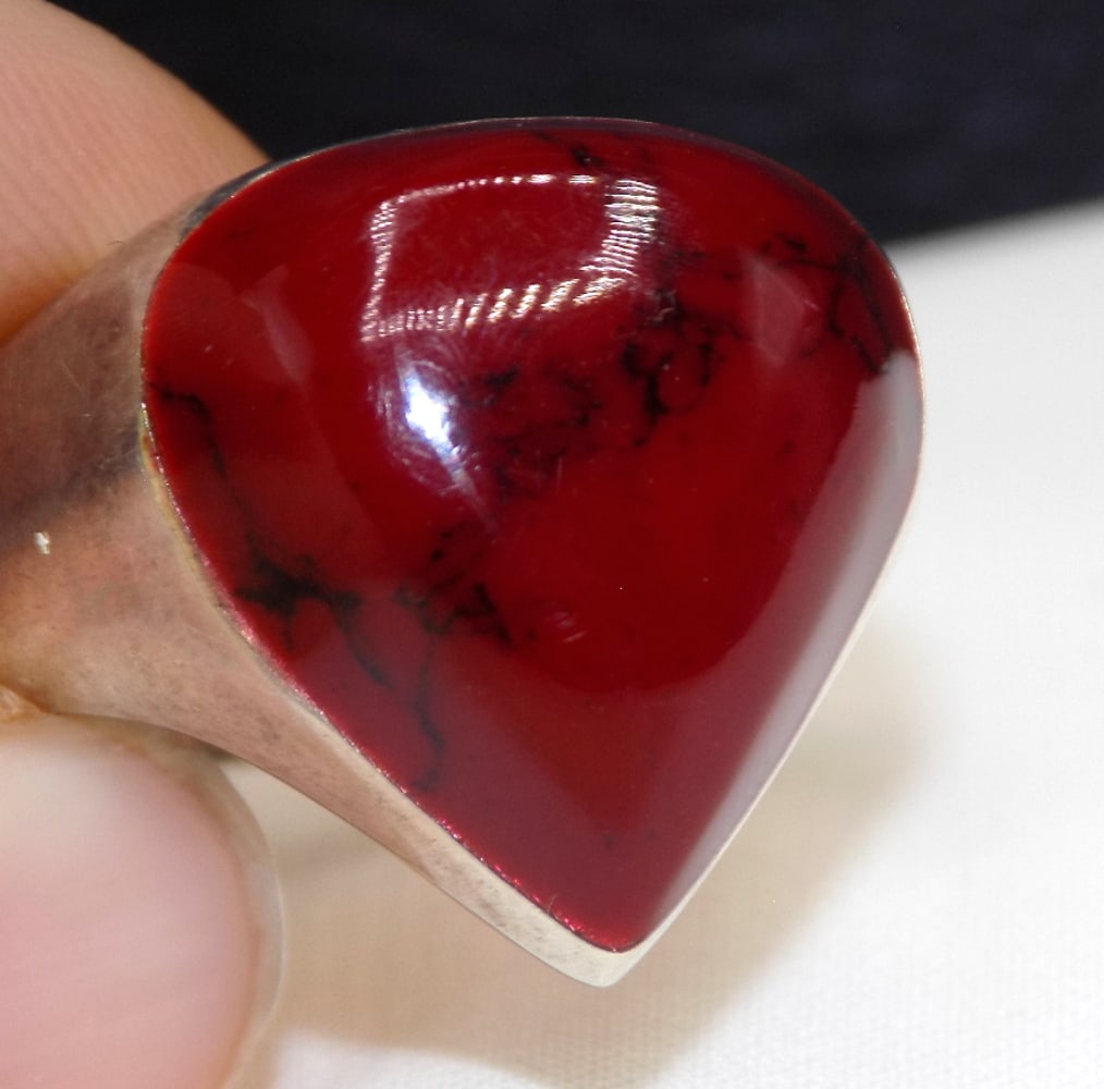 Red jasper sterling silver ring. (1 of 4)