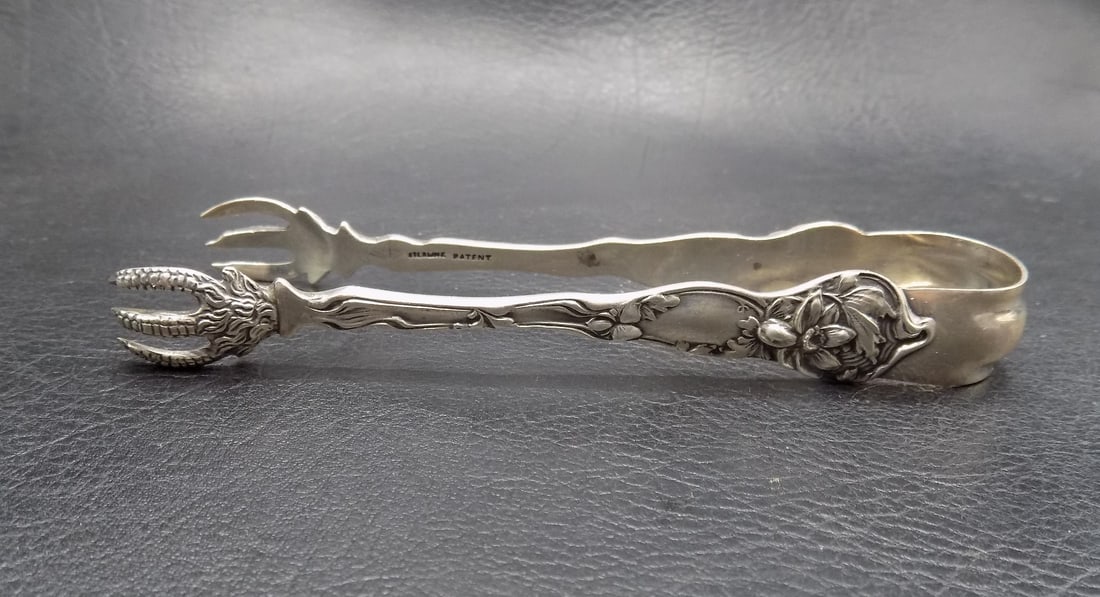 Antique sterling silver sugar tongs. Looks like Francis First (1 of 4)