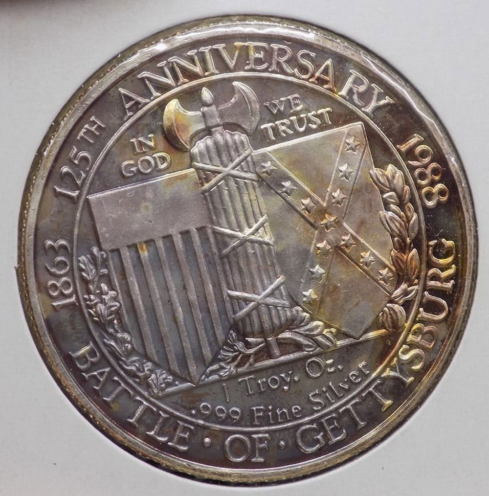 Civil War Commemorative troy ounce Battle of Gettysburg anniversary coin - 2