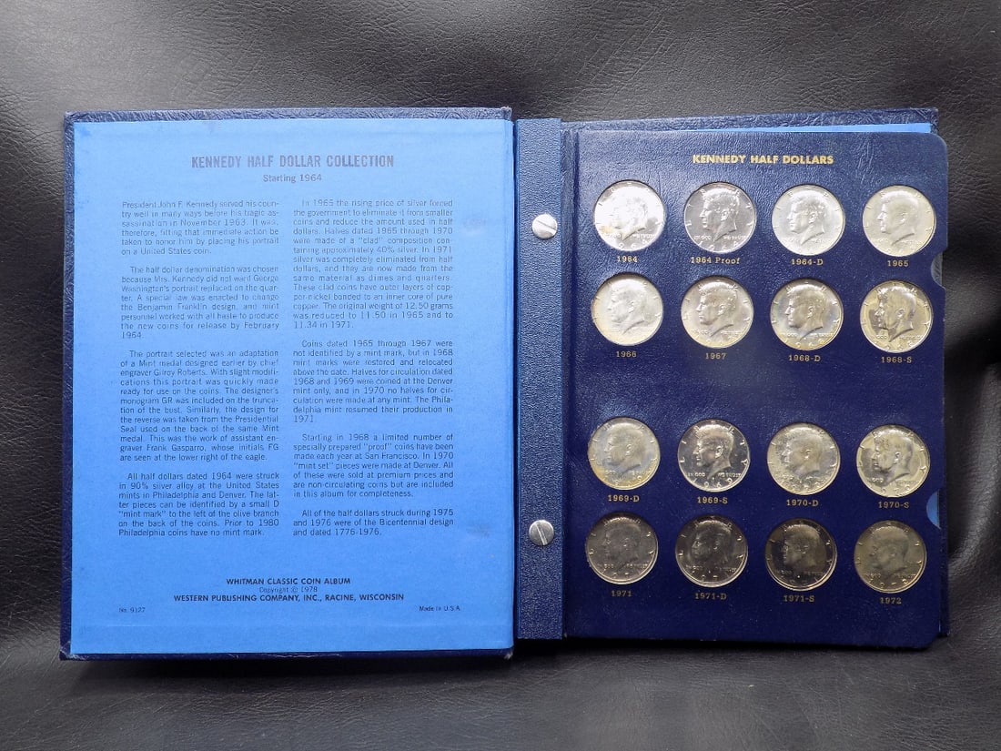 Uncirculated and proof Kennedy half dollar collection: Uncirculated and proof Kennedy half dollar collection. Proof 1964, 1968s, 1969s. 1970s. 1971s, 1972s, 1973s. 1976s, 1977s, 1978s, 1979s, 1980s, 1981s, 1979s. For in house shipping. Please call Mike at