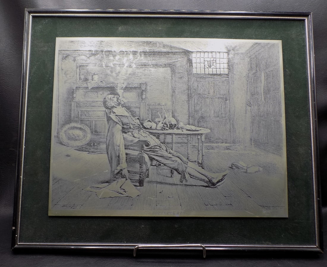Vintage John Ward etching in solid Skandinavian nickel zinc (1 of 8)