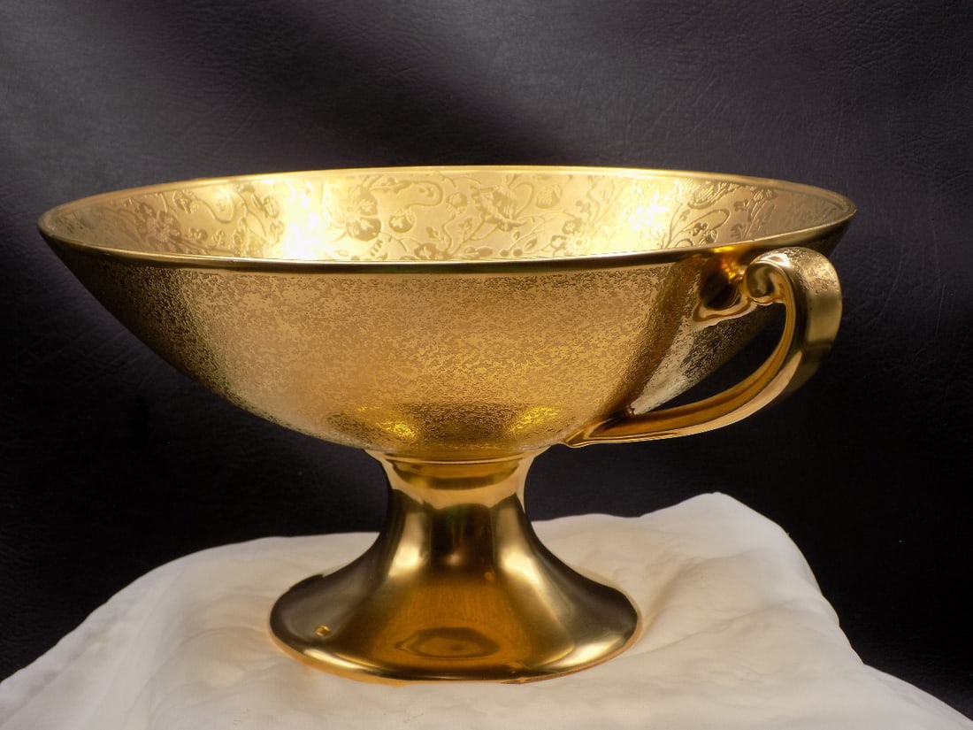 Highly gold decorated vintage Stoffer compote (1 of 7)