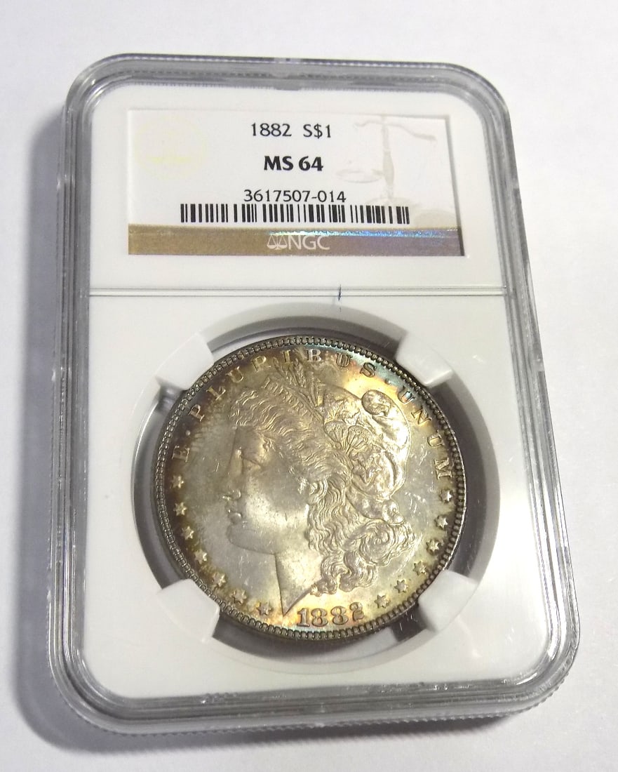 1882 Uncirculated graded by NGC MS64 Morgan silver dollar (1 of 4)