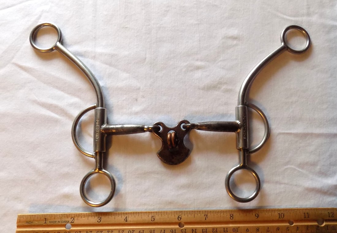 Antique Tom Balding Sheridan Wyoming signed horse bit: Antique Tom Balding Sheridan Wyoming signed horse bit. Please see photos with ruler for size. In very good original as found condition. Great quality and detail. For in house shipping, please call Mik