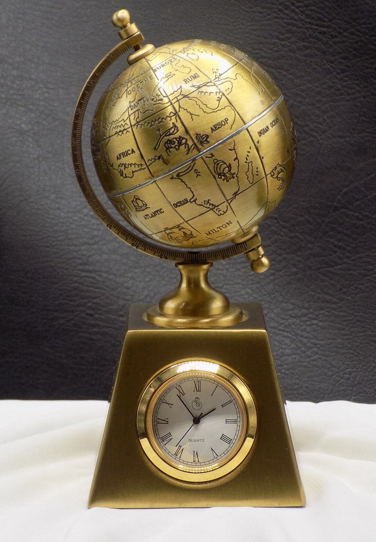 Small clock with rotating world globe (1 of 5)