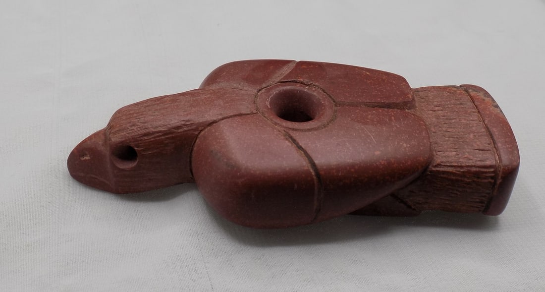 Native American Indian carved catlinite eagle pipe (1 of 5)