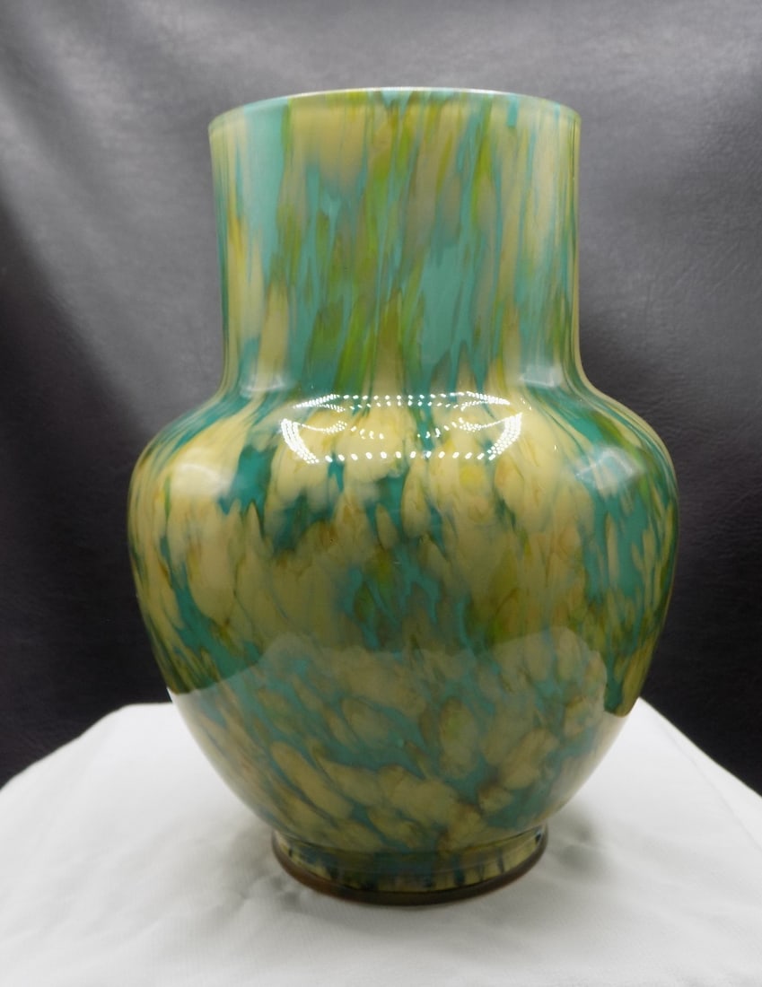 Antique Bohemian Bruder Frankle art glass vase. (1 of 5)