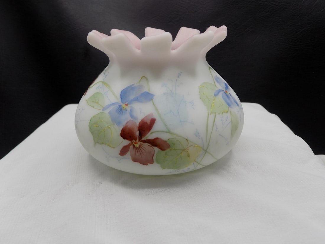 Antique decorated Mt. Washington art glass vase (1 of 4)