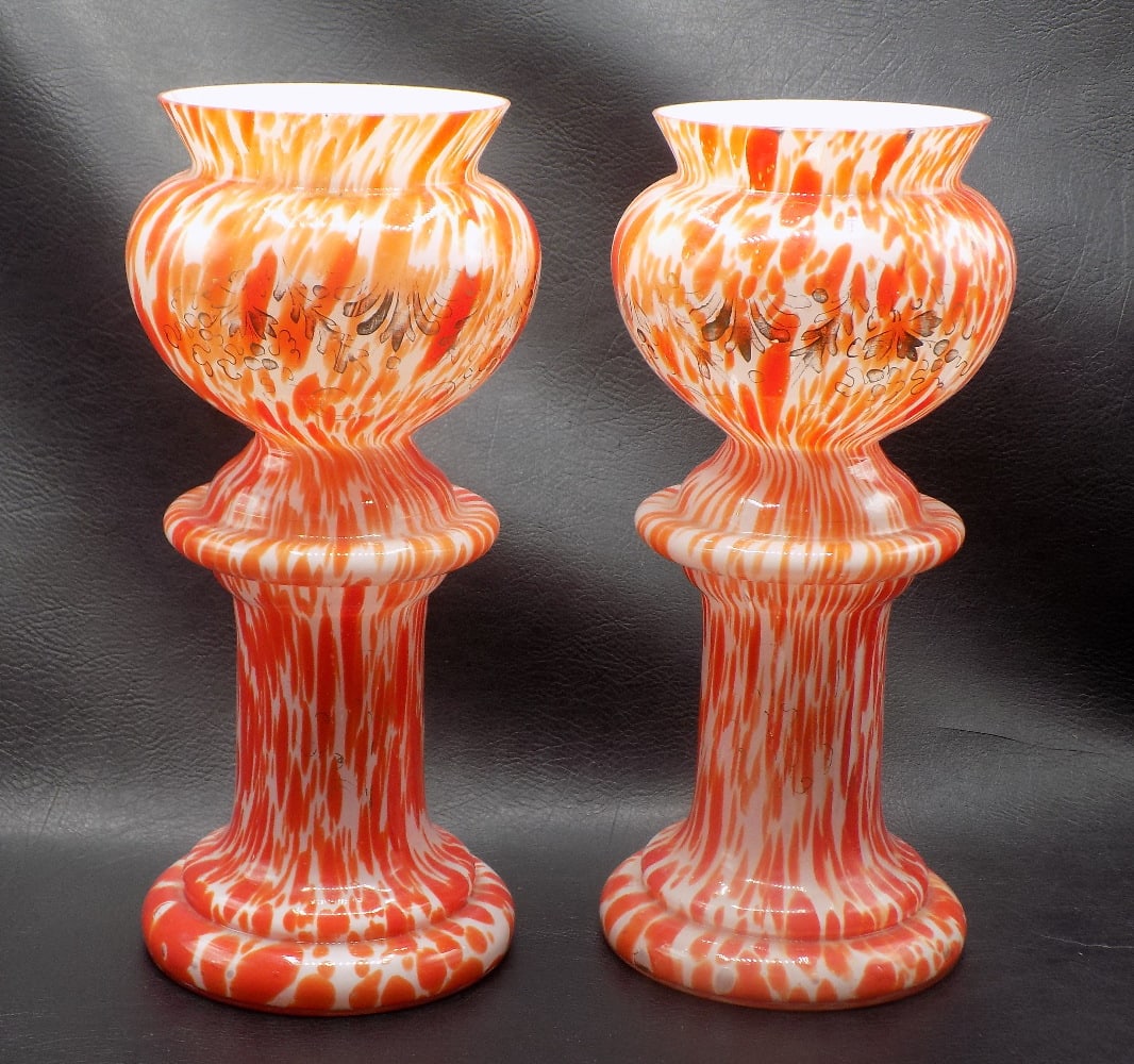 Art Deco pair of Czech Frank Wetz art glass vases (1 of 6)