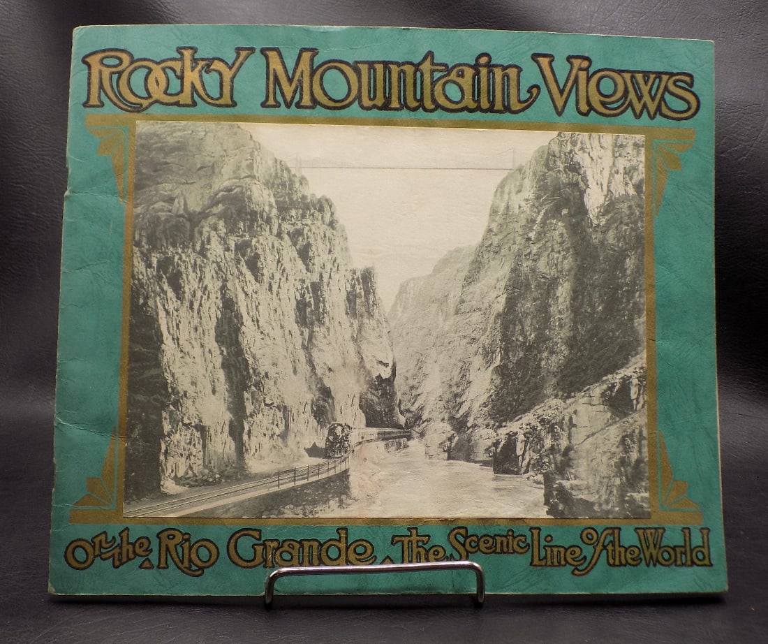 Vintage Denver and Rio Grande Western Railroad Rocky Mountain Views: Vintage Denver and Rio Grande Western Railroad Rocky Mountain Views booklet. Beautiful color scenic photographs. In very good original as found condition. Great quality and detail. 11 ½ x 9 &fr