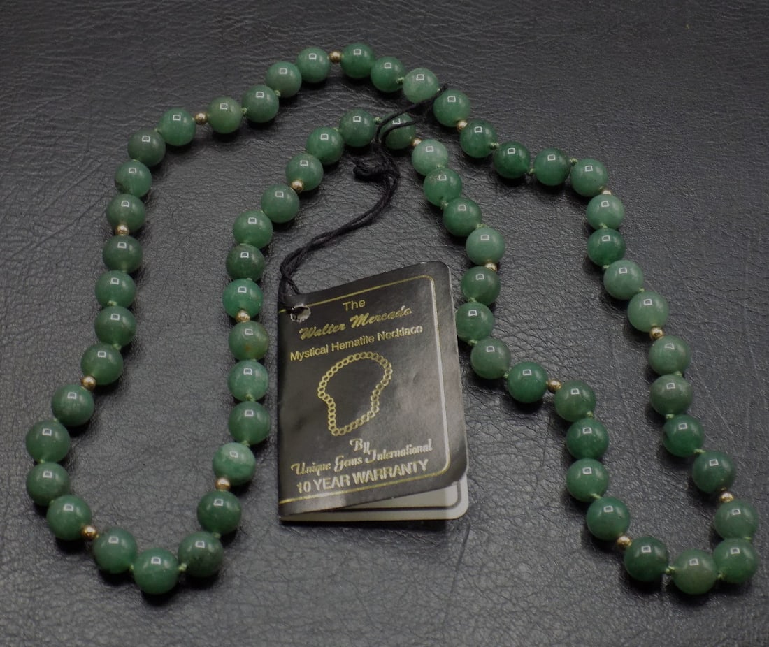 Hematite with 14 k gold beads necklace (1 of 4)