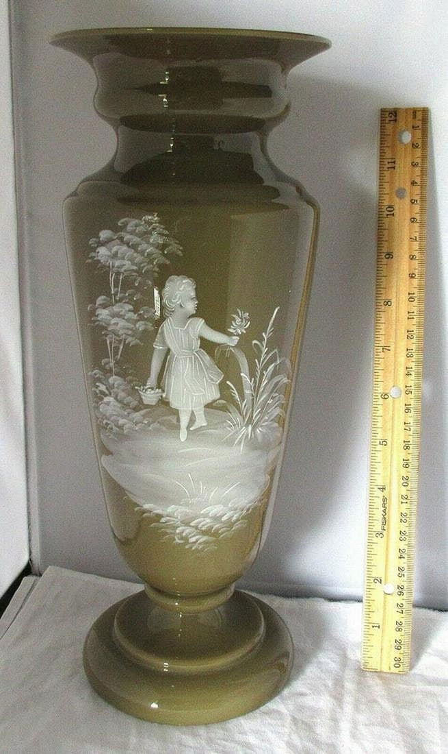 Beautiful Art Nouveau fire glow art glass vase (1 of 7)
