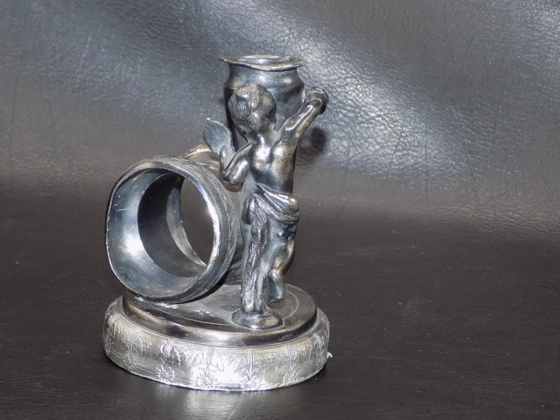 Ornate antique figural napkin ring (1 of 6)