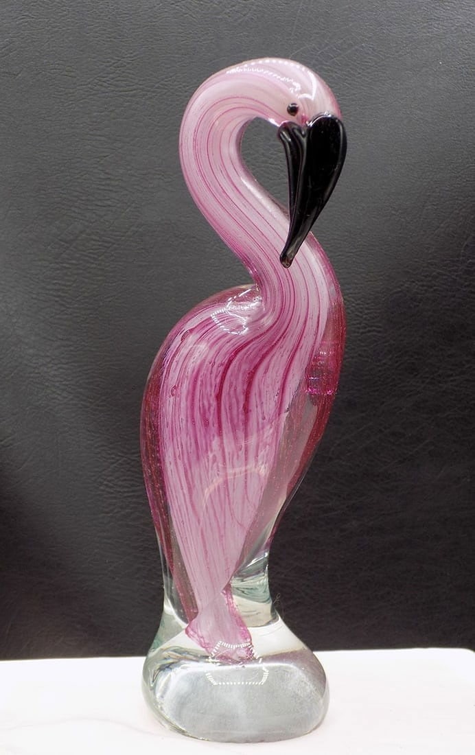 Beautiful midcentury Venetian Murano art glass Seguso Sommerso flamingo (1 of 7)