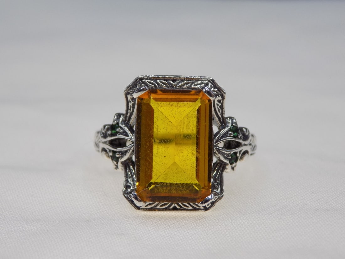 Beautiful 4 ct citrine sterling silver ring (1 of 4)