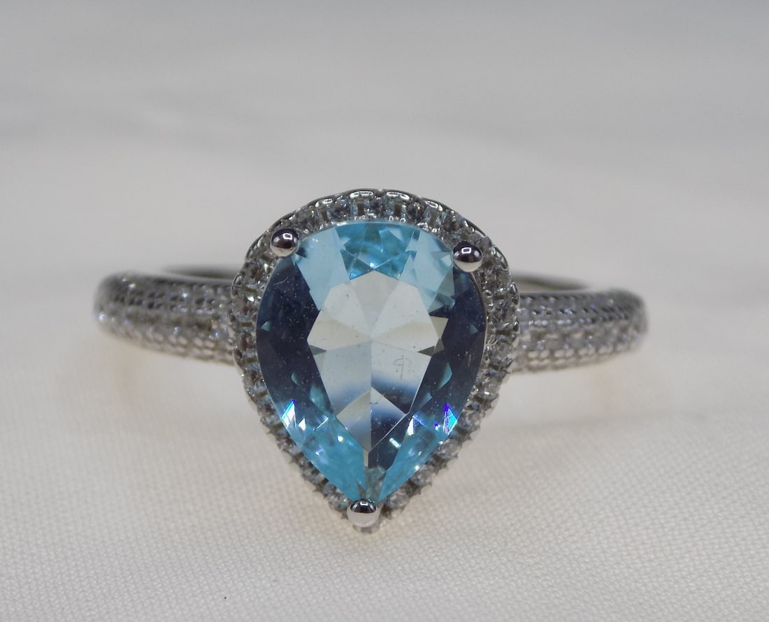 Beautiful 3 ct aquamarine sterling silver ring (1 of 6)