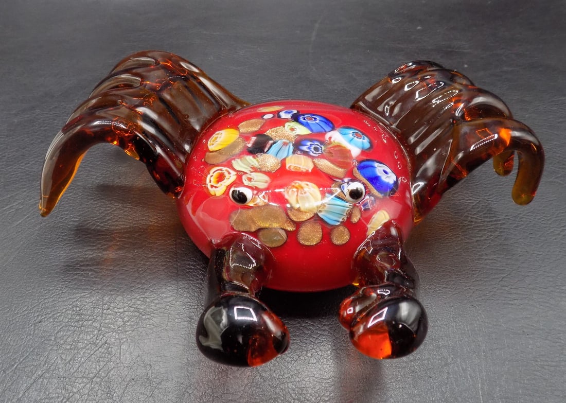 Unusual Murano millefiori art glass crab (1 of 5)