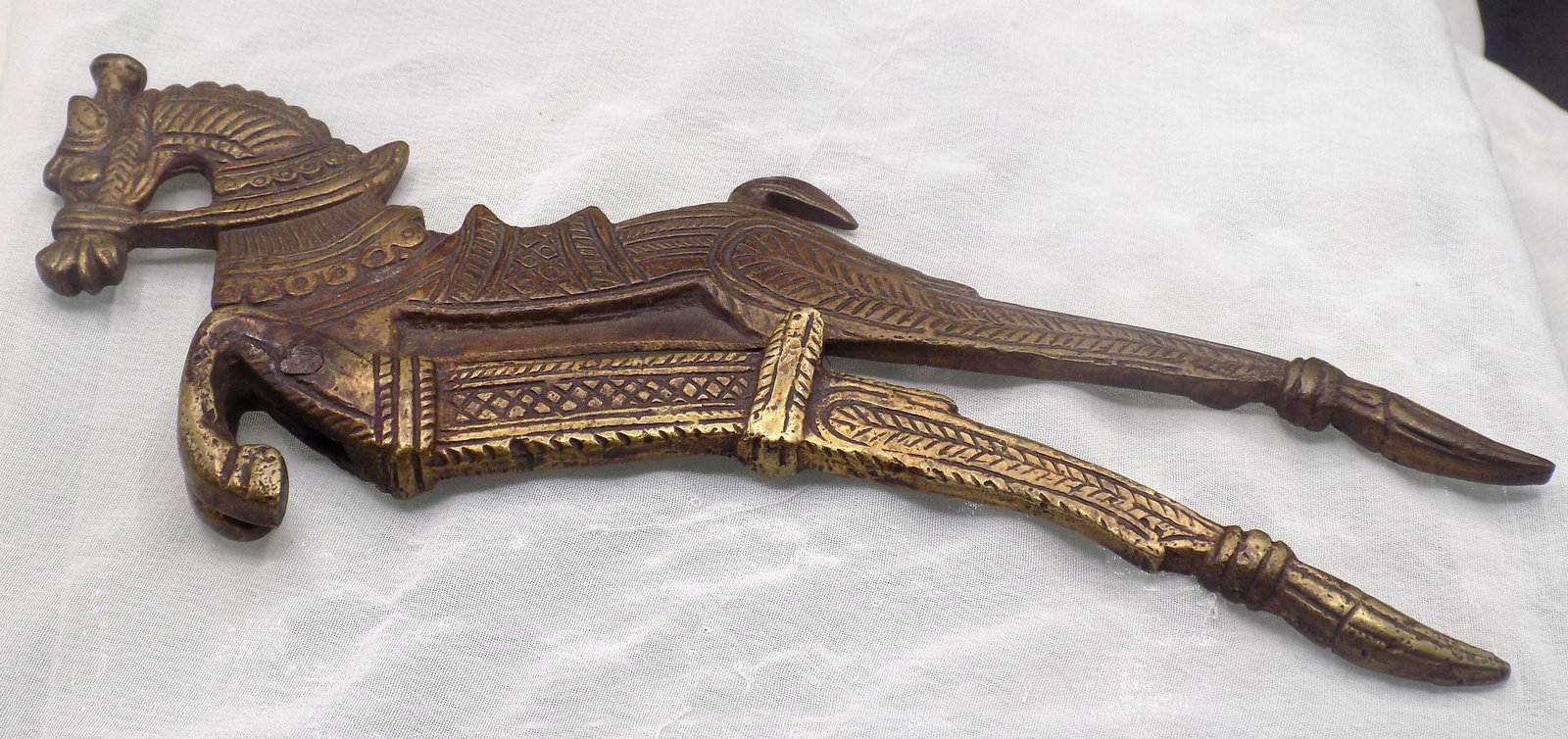 Ornate antique horse brass cigar cutter (1 of 5)