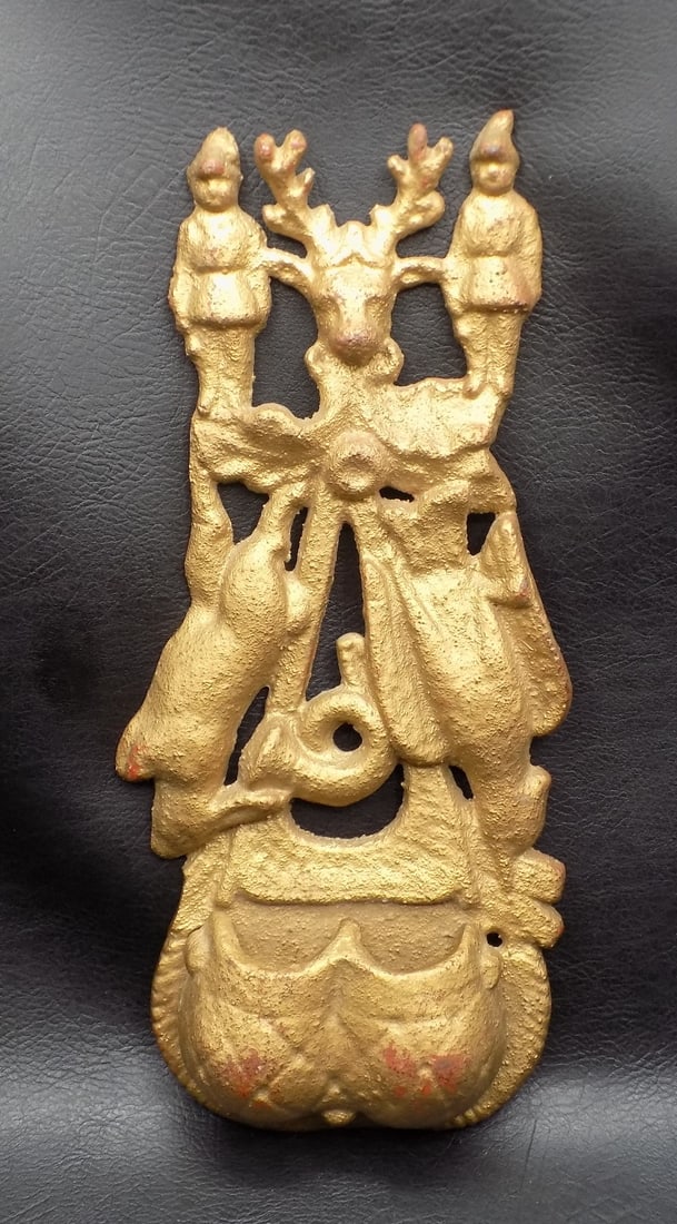 Antique figural cast iron wall hanging match holder (1 of 4)