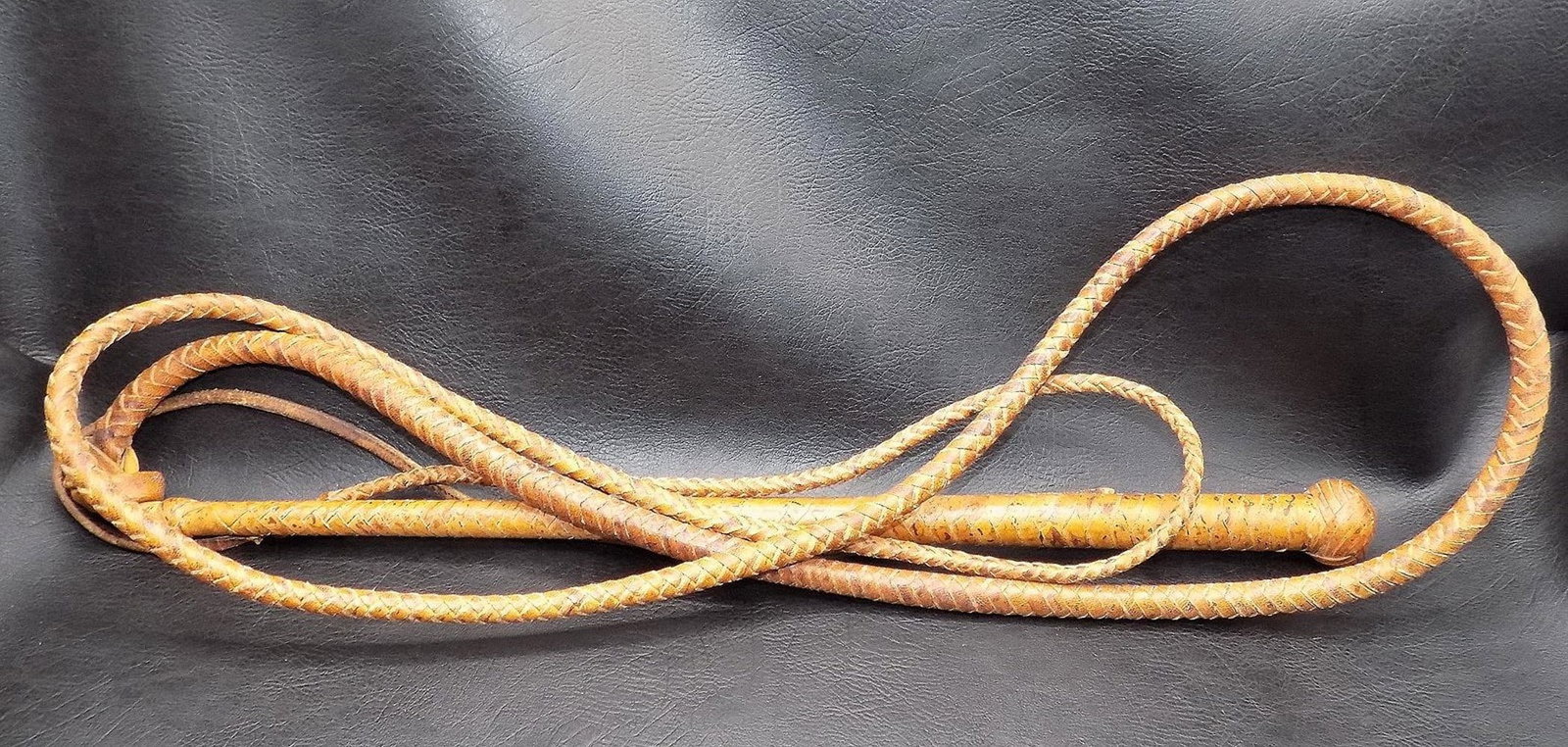 Vintage braided leather whip (1 of 4)