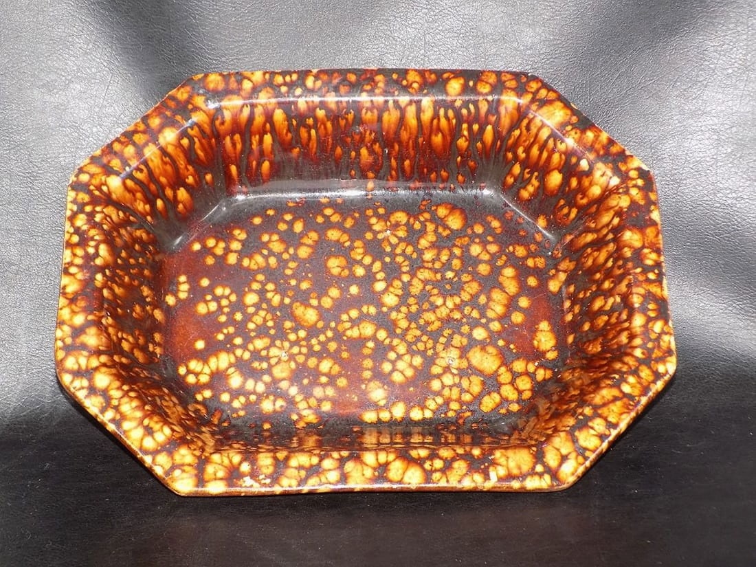 Antique Bennington pottery bowl or tray (1 of 5)
