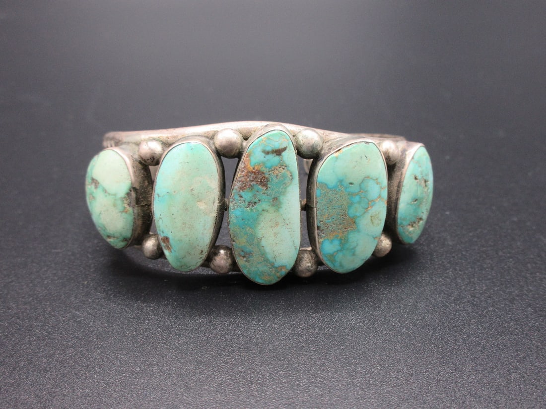 Native American Indian turquoise sterling silver bracelet (1 of 6)