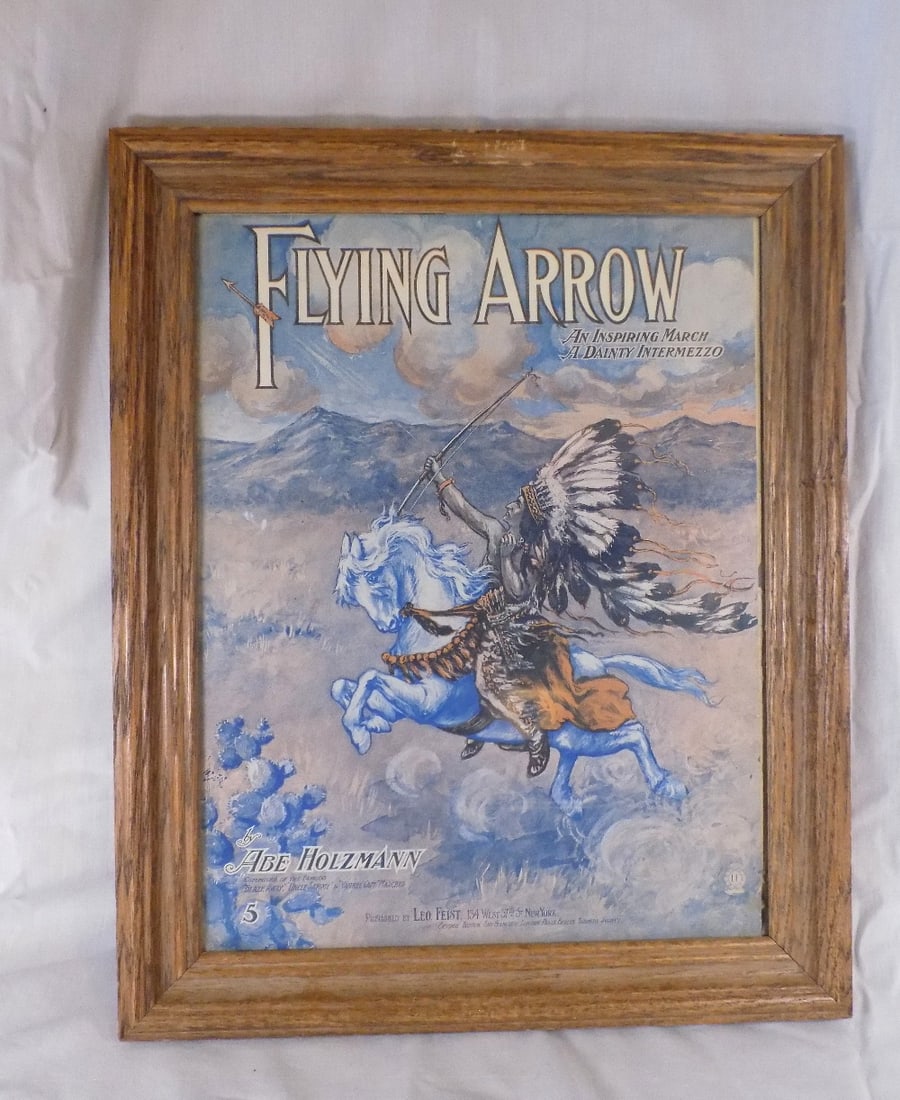 Vintage Native American Indian print Flying Arrow (1 of 7)