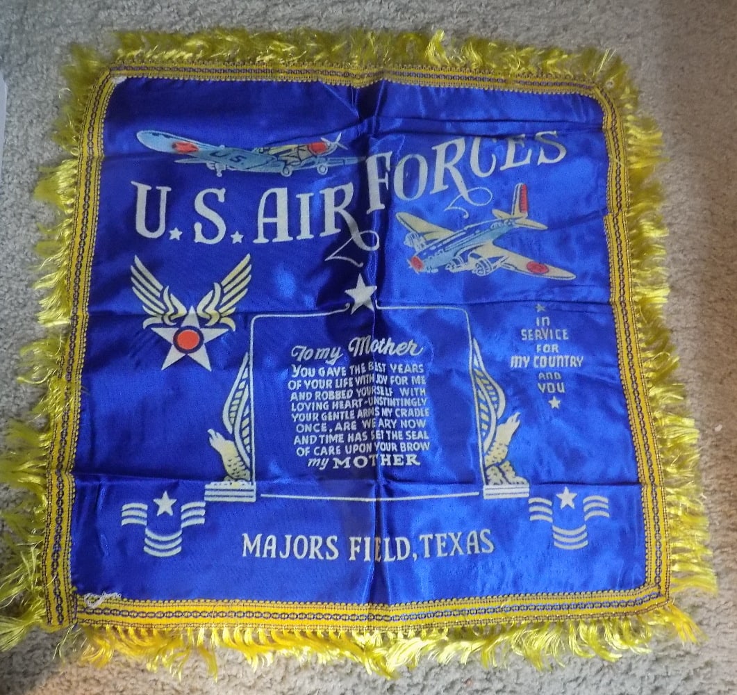 Great World War II U S Air Force pillow case. To My Mother (1 of 5)