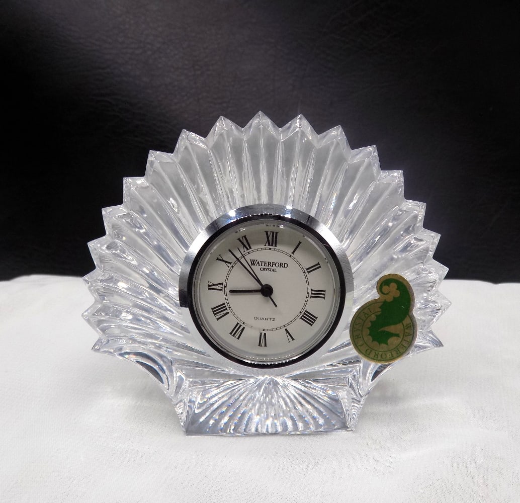 Vintage Waterford crystal clock paperweight in original box (1 of 6)