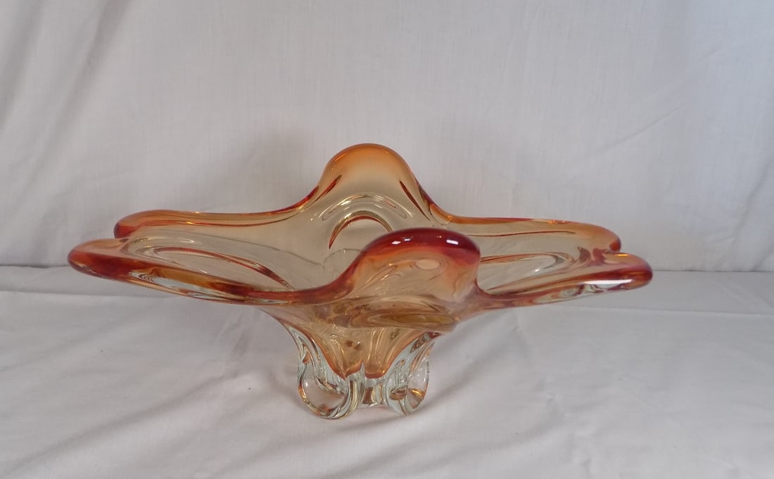 Midcentury Murano art glass free form bowl (1 of 6)