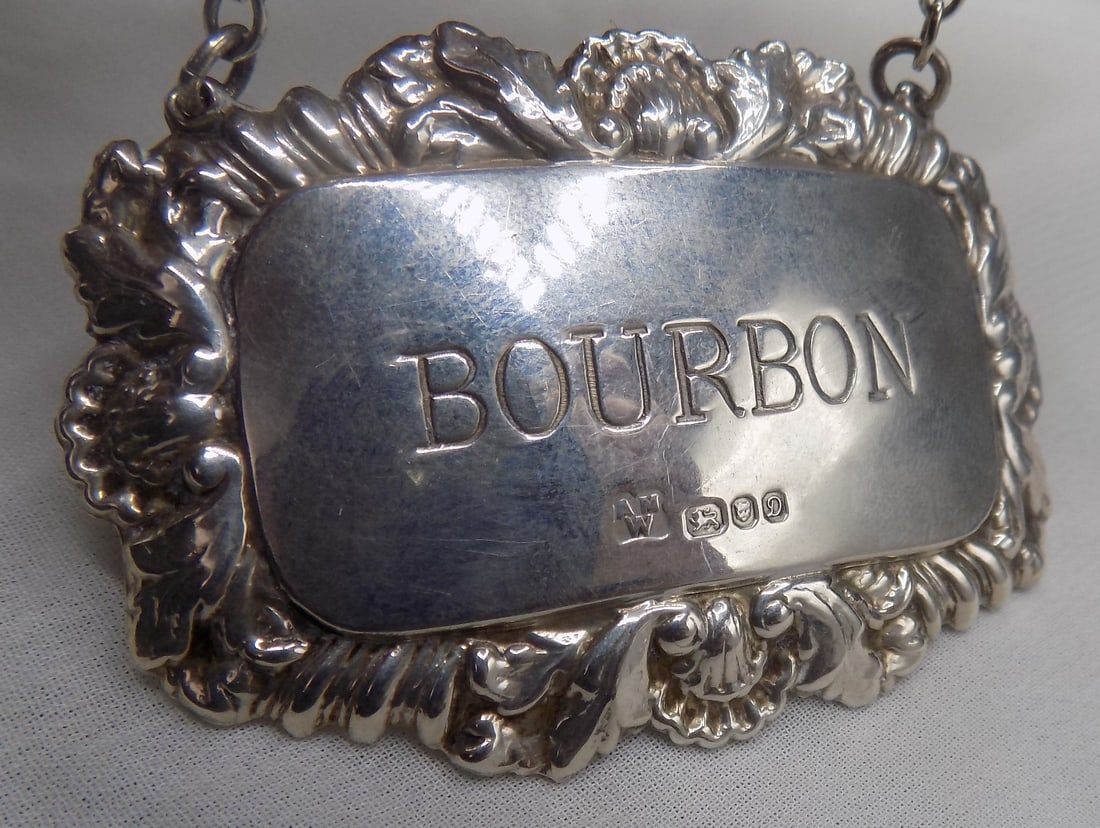 Vintage sterling silver bourbon decanter label - 2