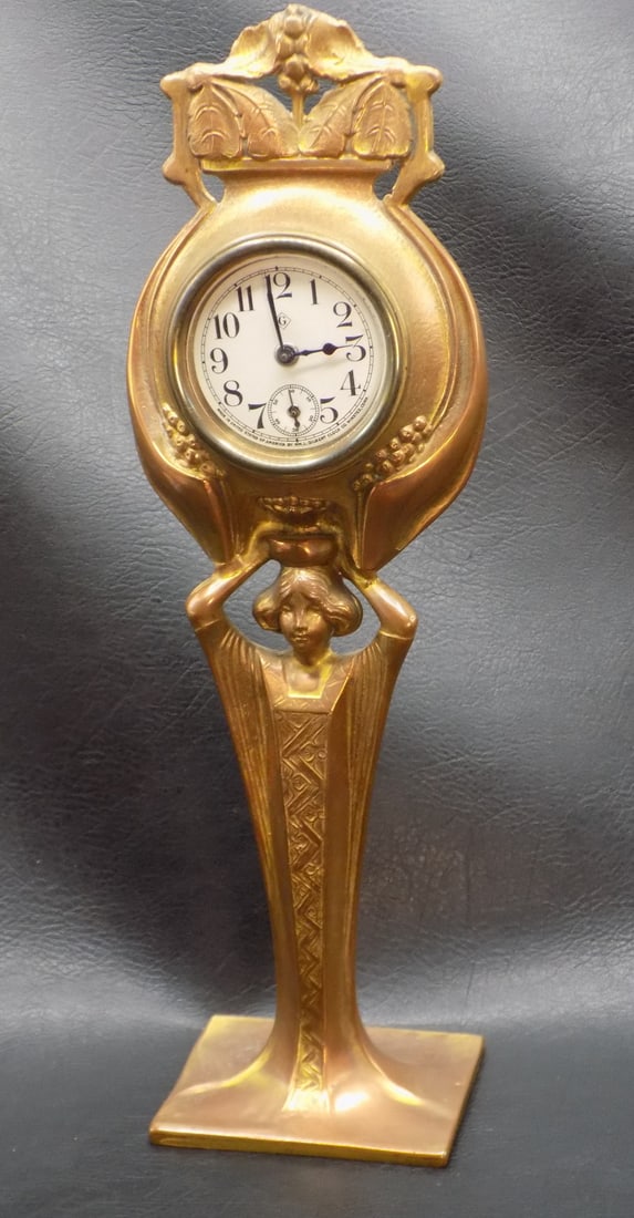 Splendid vintage Art Deco figural clock - 2