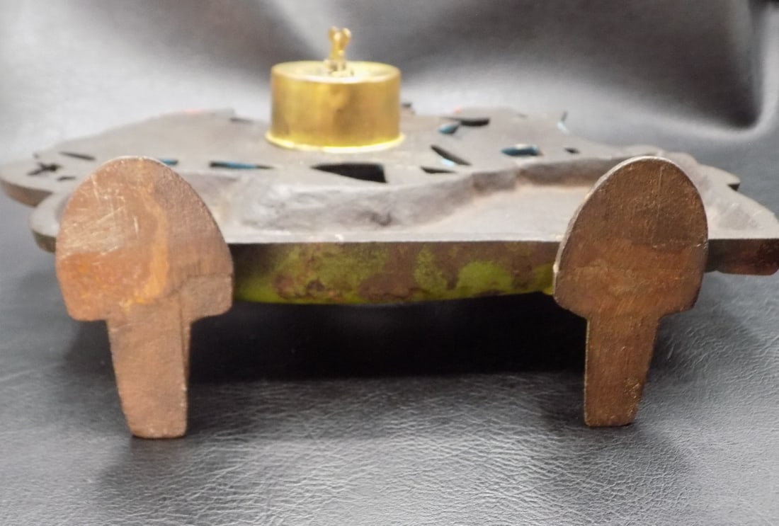 Antique cast iron ship with clock - 6