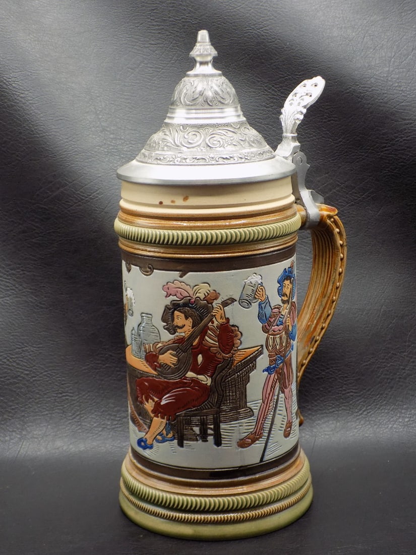 1896 The Walt German beer stein with three dimensional decoration (1 of 11)