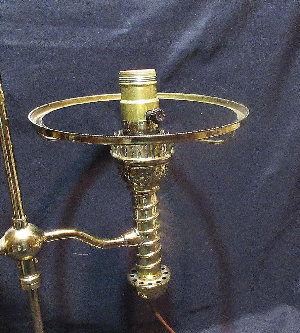 Antique brass kerosene student lamp - 5