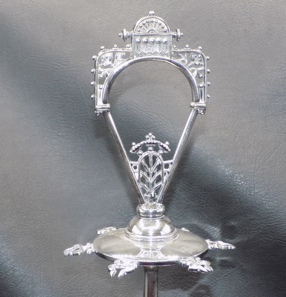 Fancy antique Victorian silverplated egg cruet serving set - 9