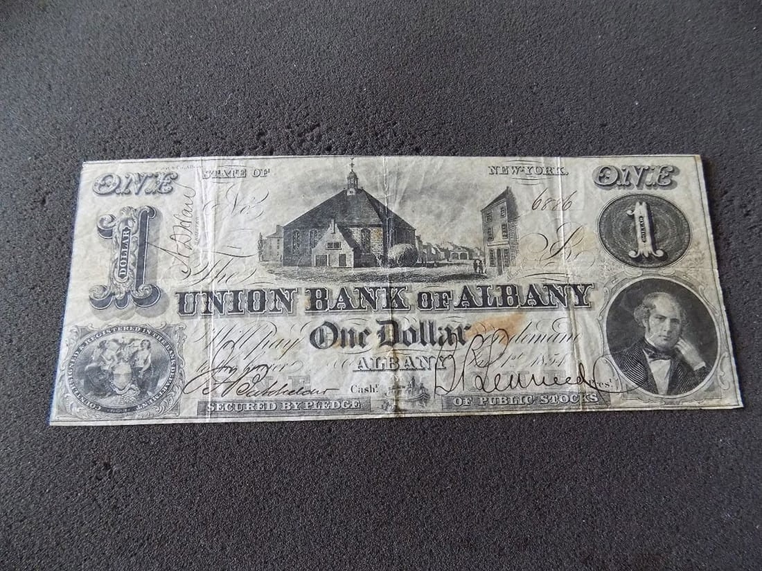 1854 Union Bank of Albany one dollar note (1 of 6)