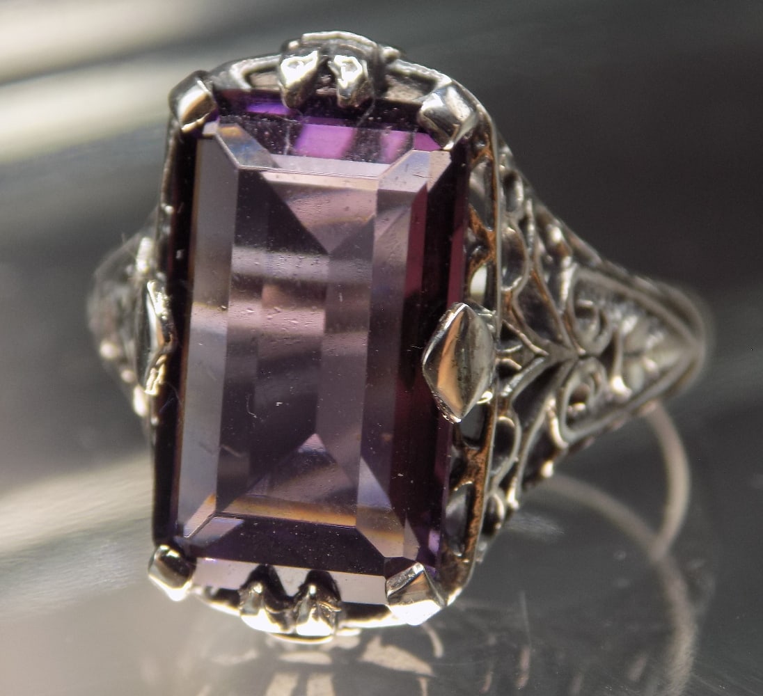 Beautiful 8 ct alexandrite sterling silver ring - 2