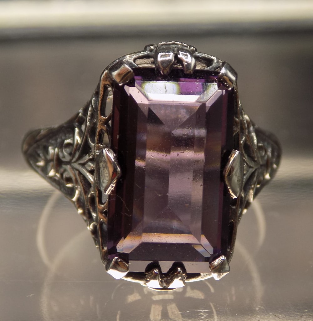 Beautiful 8 ct alexandrite sterling silver ring - 3