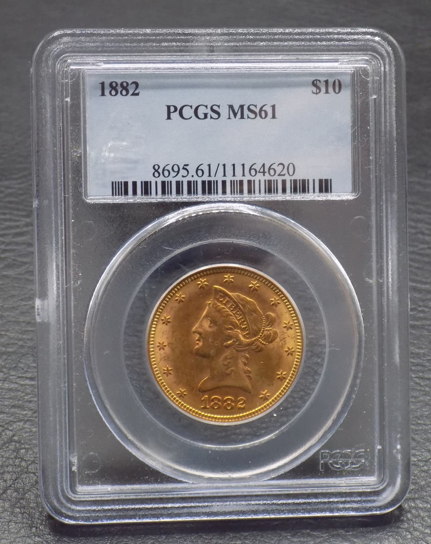1899 ten dollar gold coin graded MS62 by PCGS (1 of 4)