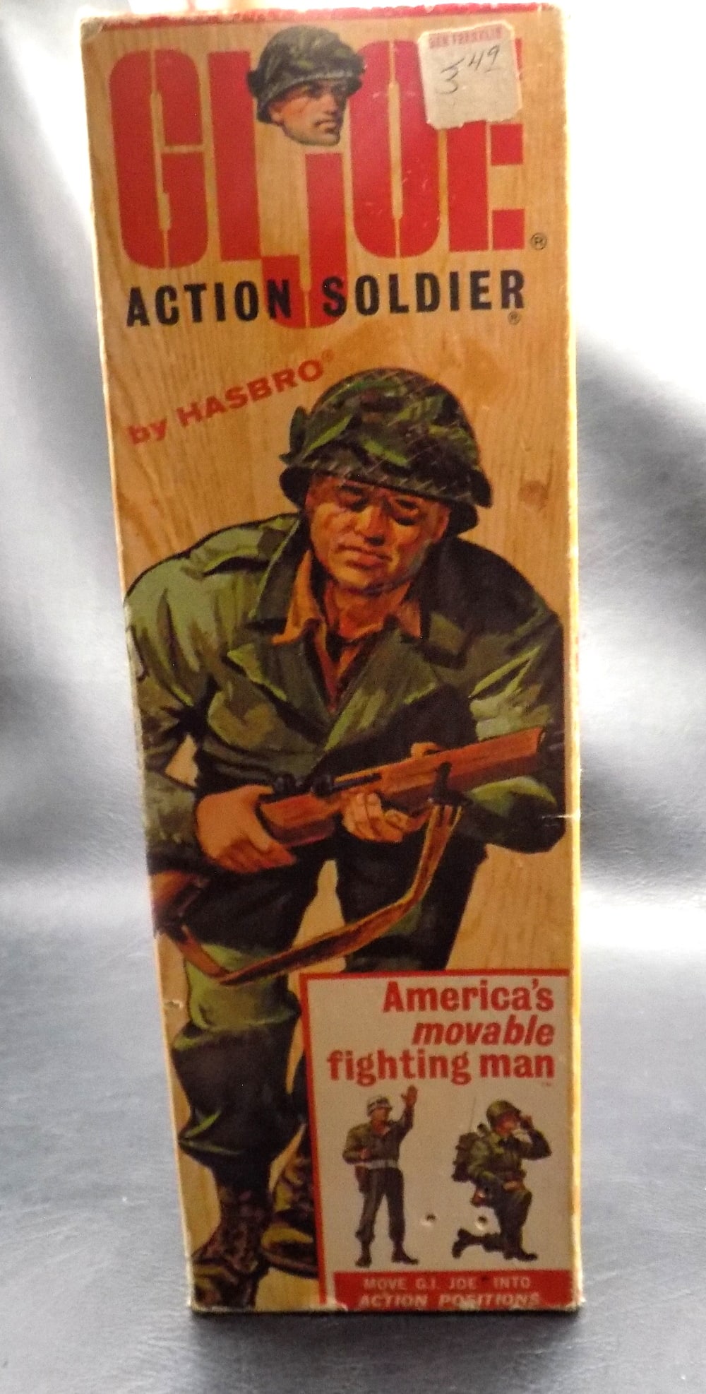 Vintage 1964 Hasbro GI Joe Action Soldier in original box: Vintage 1964 Hasbro GI Joe Action Soldier in original box. GI Joe is in great condition. Box has wear as shown in photo. Beautiful colors. Great quality and detail. Box size 12 inches tall x 4 inches 