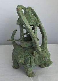 Antique ancient Chinese metal figural incense burner